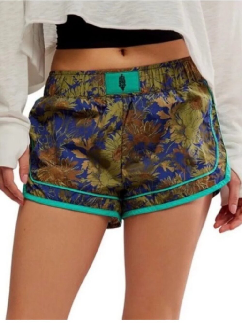 Free People Movement Varsity Blues Running Shorts; NWT; Size Small; Floral Camo